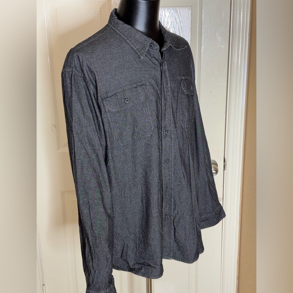 Wrangler Mens Flex for Comfort Long Sleeve Button Up Denim Shirt Black Mens 2XL - Picture 4 of 8